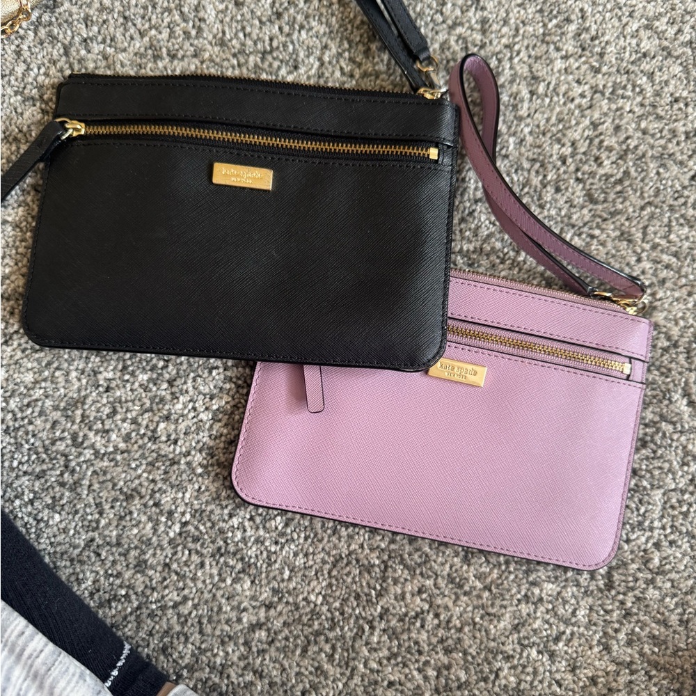 Kate Spade Black and Lavender Wristlet Set